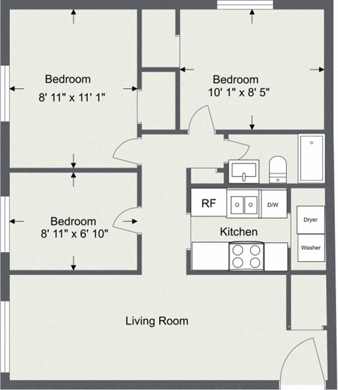 3 Bedroom, 1 Bath 860 Sq Ft at Integrity Medina Apartments,  Ohio